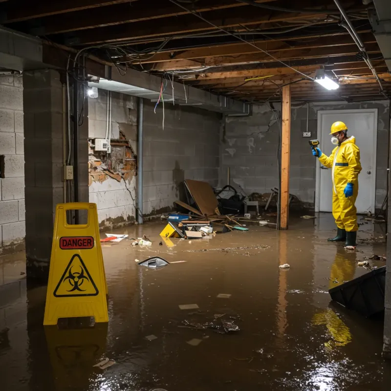 Flooded Basement Electrical Hazard in English, IN Property