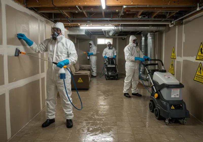 Basement Moisture Removal and Structural Drying process in English, IN